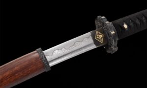 Miecz Damasceński Katana Z Prawdziwym Hamonem