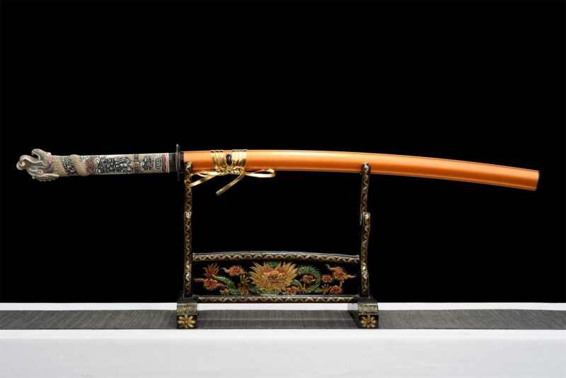 Miecz Katana Z Głową Smoka